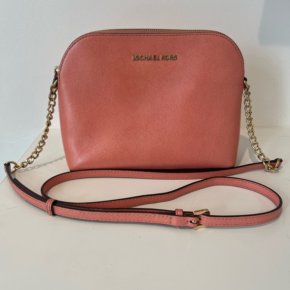 Michael Kors Pink Crossbody Bag with Gold Chain